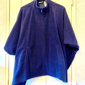 Ll Bean fleece herringbone poncho size medium